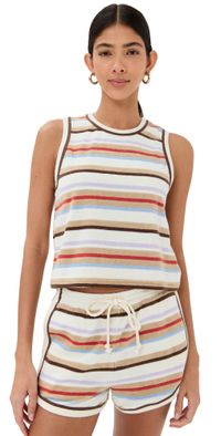 Veronica Beard Jean Cullen Tank Stone Khaki Multi XL