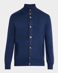 Men's Cotton Button-Front Cardigan Sweater