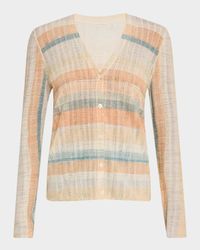 Superfine Cashmere Striped Cardigan