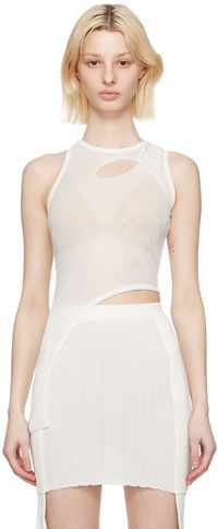 Dion Lee White Bone Merrow Tank Top