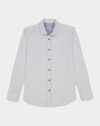 Men's Asterik Micro-Geometric Button-Down Shirt