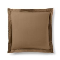 Coton Pur - Taie d'oreiller percale de coton - Taille 63x63 cm - Marron
