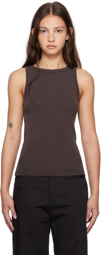 St. Agni Purple Organic Cotton Bateau Tank Top