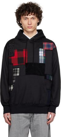 Junya Watanabe Black Patchwork Hoodie