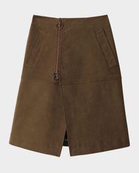 Zip Moleskin Skirt