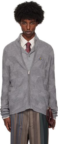 Vivienne Westwood Gray Fisherman Zip-Up Sweater