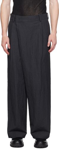 Juun.J Pantalon gris en laine lavée