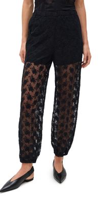Sea Finn Embroidered Mesh Bubble Pants Black XS