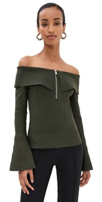 SIMKHAI Rebecka Off Shoulder Top Moss M