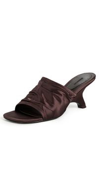 SIMKHAI Shadow Mule Satin Sandals Cacao 40