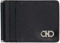 Ferragamo Black & Red Gancini Card Holder