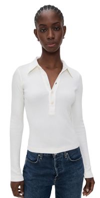 Citizens of Humanity Long Sleeve 60's Polo Shirt Pashmina XL