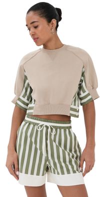 3.1 Phillip Lim Cropped Combo Sweatshirt Concrete M