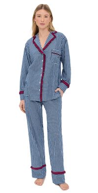 Damson Madder Antonia Pajama Set Navy Gingham 6