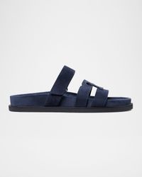 Ines Suede Triple-Band Sport Mule Sandals