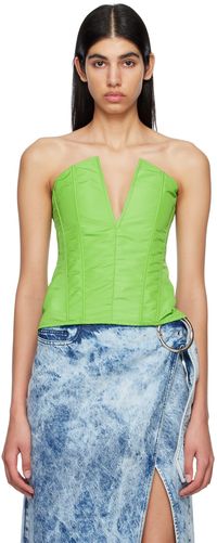 Marques Almeida Green V-Neck Tank Top
