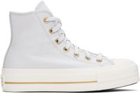 Converse Baskets montantes Chuck Taylor All Star grises à plateforme