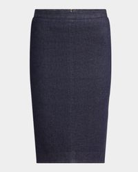 Stretch Denim Tailored Skirt