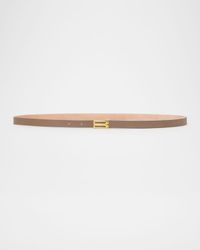 Gold-Plated B-Logo Skinny Leather Belt