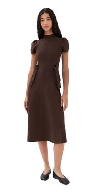 3.1 Phillip Lim Compact Rib Tulip Dress Dk Chocolate M