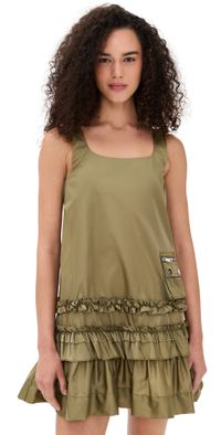 GANNI Duchesse Nylon Mini Dress Boa 32