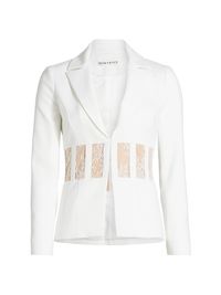 Women's Alexia Lace-Embellished Blazer - Off White - Size 14