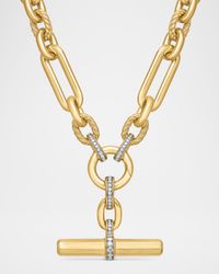 Lexington Chain Necklace with Diamonds in 18K Gold, 9.8mm, 18"L