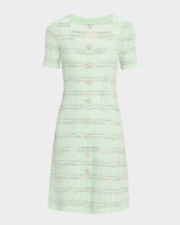 Textured Plaid Knit Sweater Dress