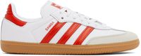 adidas Originals White & Red Samba OG Sneakers