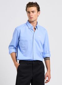 Boss - Chemise à col classique en coton mélangé - Taille 45 - Bleu