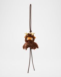 Fawnie Deer Bag Charm in Acetate & Shearling
