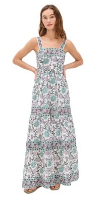 Bell Fran Maxi Dress Light Turq Purple Floral M