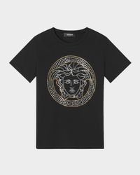 Kid's Bicolor Studded Medusa T-Shirt, Size 6-14