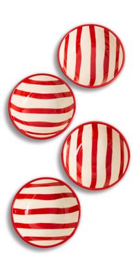 Zafferano Small Bowl Set of 4 Red One Size