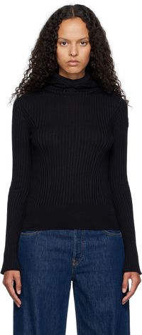 Moncler Black Virgin Wool Hoodie