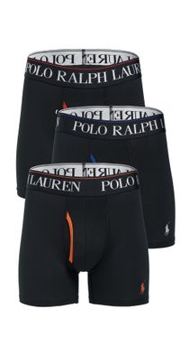Polo Ralph Lauren Underwear 4D Flex Microfiber Boxer Briefs 3 Pack Charcoal/RugbyRoyal/Polo Black S