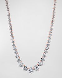 18K Gold 3-Prong Riviera 16" Diamond Necklace, 15.00tcw