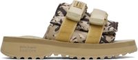 Palm Angels Beige & Black Suicoke Edition Moto-P Sandals