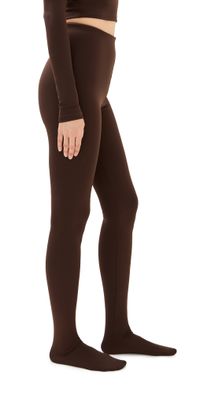 WARDROBE. NYC Opaque Tights Dark Brown XXS
