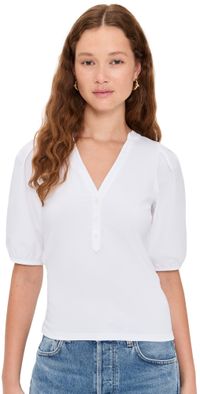 Madewell Puff Sleeve Knit Top White XL