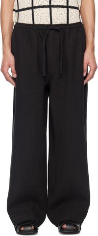 COMMAS Black Wide Leg Linen Trousers