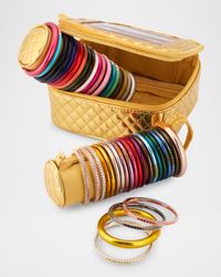 NM Exclusive Gold Travel Case and All Weather Bangle Bracelet Bundle