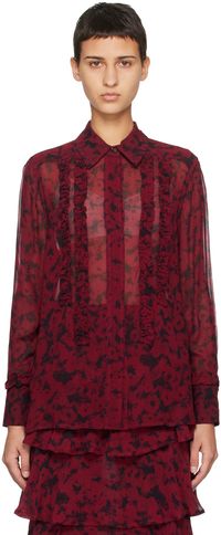 GANNI Red & Black Printed Shirt