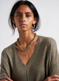 Kujten - Pull Col V oversize en cachemire - Taille 3 - Vert