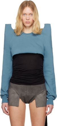 Rick Owens DRKSHDW Blue Hollywood Cropped Tecsweat Sweatshirt