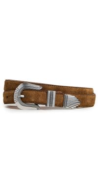 Madewell Overt Western Belt Warm Chestnut Suede L