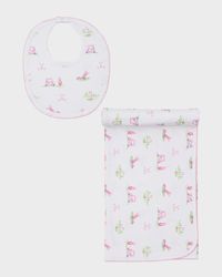 Girl's Fairway Foursome Blanket and Bib Set