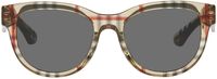 Burberry Beige Check Round Sunglasses