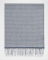Men's Silk and Cashmere Twist Houndstooth Scarf
