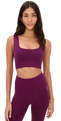 FP Movement Square Neck Good Karma Bra Black Cherry M/L